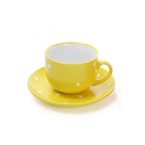 

Чашка керамическая Flora с блюдцем в горошек 0,25 л. 31308
