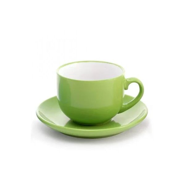

Чашка керамическая Flora с блюдцем Яркий микс 0.25 л. зеленая 32168