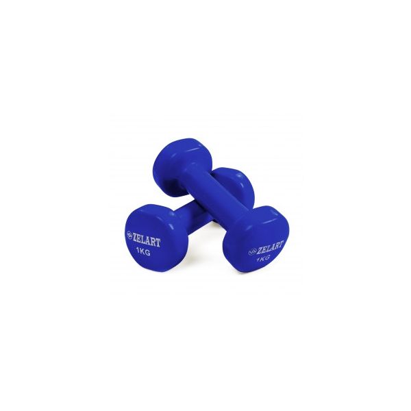 

Гантели для фитнеса с виниловым покрытием Zelart Beauty TA-5225-1 (2x1кг) Тёмно-синий