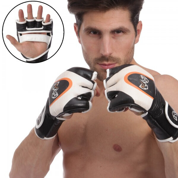 

Перчатки для смешанных единоборств MMA кожаные RIV MA-3305 р-р L,черный