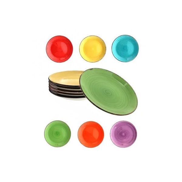 

Тарелка керамическая Flora RAINBOW микс 19,5 см 45047 6 штук