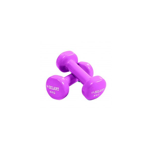 

Гантели для фитнеса с виниловым покрытием Zelart Beauty (2x4кг) TA-5225-4 Фиолетовый