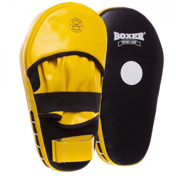 

Лапа Прямая удлиненная кожаная (2шт) BOXER 2007-01 Кикбоксерская, черный-желтый