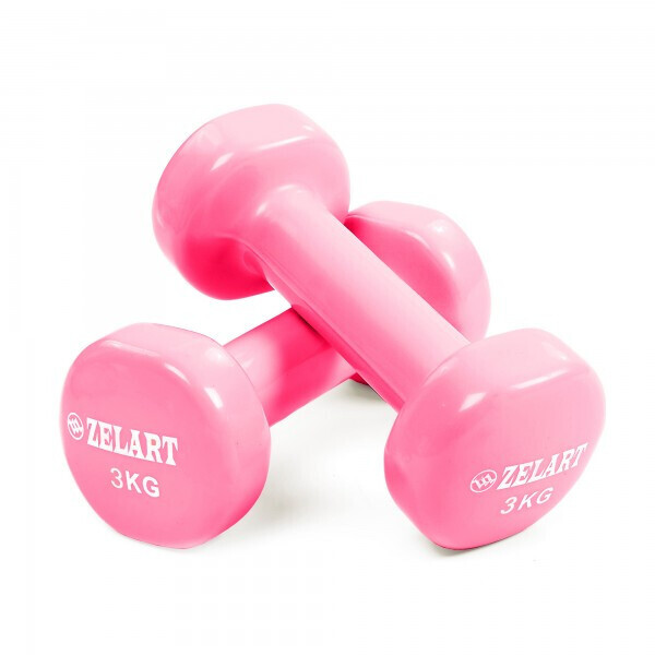 

Гантели для фитнеса с виниловым покрытием Zelart Beauty TA-5225-3 Pink