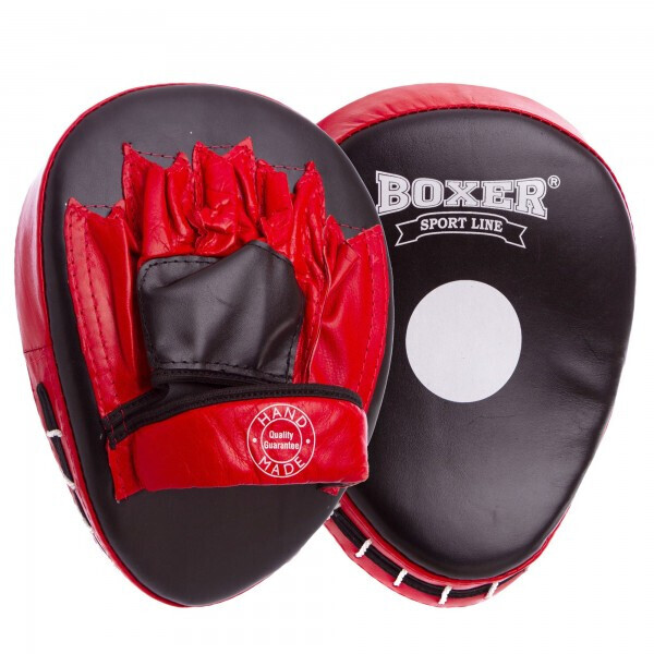 

Лапа Изогнутая кожаная (2шт) BOXER 2010-01 черный-красный