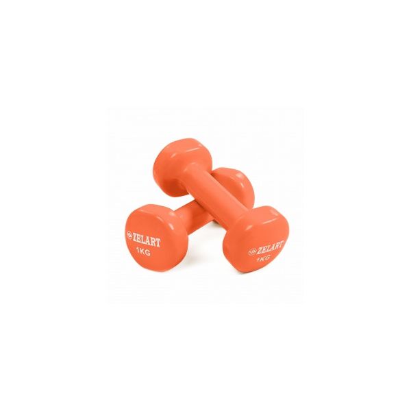 

Гантели для фитнеса с виниловым покрытием Zelart Beauty TA-5225-1 (2x1кг) Персиковый