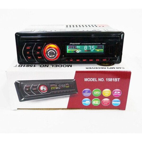 

Автомагнитола С Пультом 1DIN MP3-1581BT RGB/Bluetooth Несъемная панель, автомобильный магнитофон