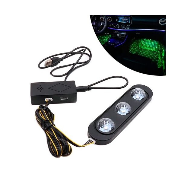 

Декоративная RGB LED подсветка зоны ног салона авто с пультом, звездное небо