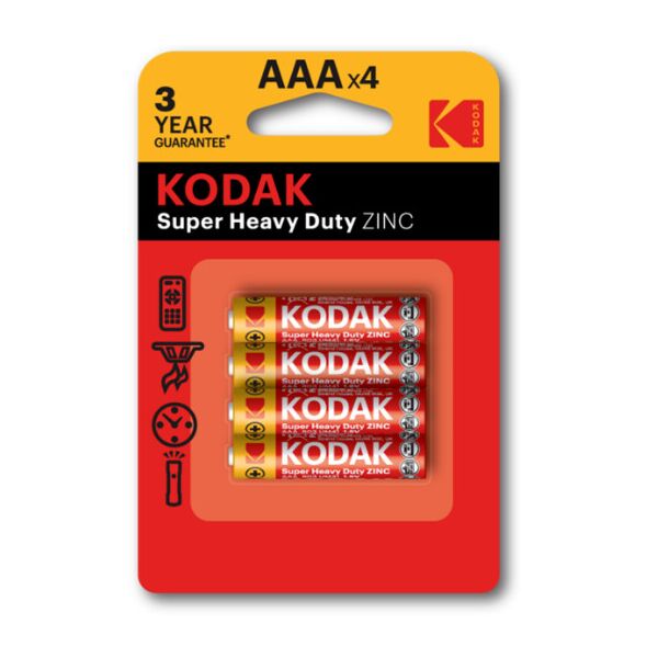 

Батарейка сольова KODAK Super Heavy Duty R3, ААА, 4шт в блістері, ціна за блістер