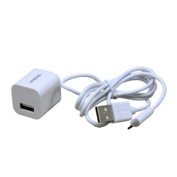 

Набір 2 в 1 СЗУ With Type-C Cable 110-240V Legend LD-901, 1xUSB, 2.0A, White, Blister-box