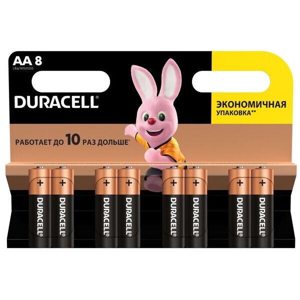 

Батарейка лужна DURACELL LR06 (АА) MN1500, 8шт в блістері, ціна за блістер