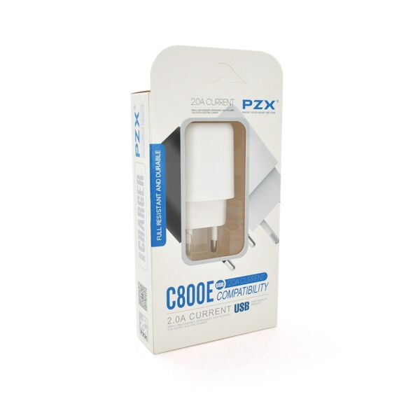 

СЗУ 110-240V PZX C800E, 1xUSB, 2.0A, Black, Blister-box