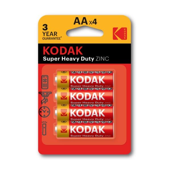 

Батарейка сольоваKODAK Super Heavy Duty R6, АА, 4шт в блістері, ціна за блістер