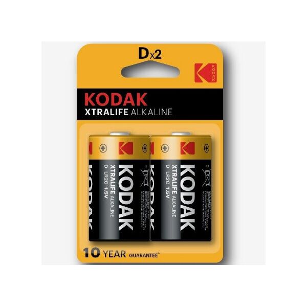 

Батарейка лужна KODAK XTRALIFE LR20, 2шт в блістері, ціна за блістер