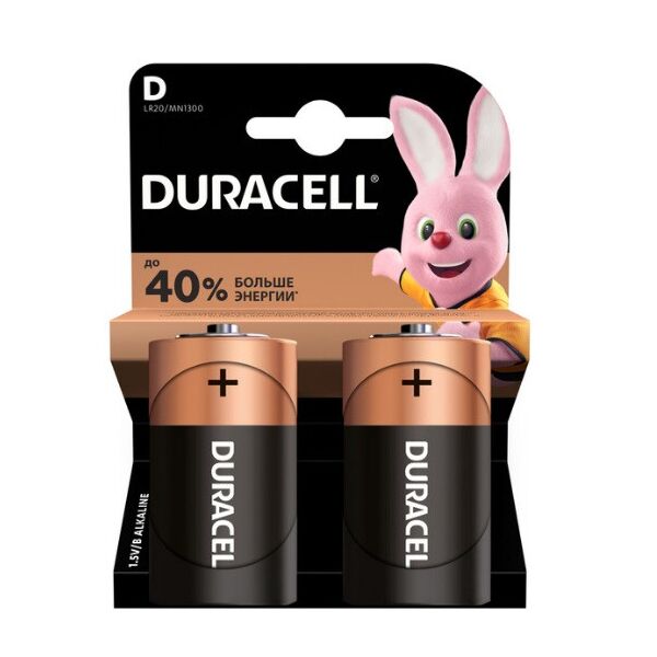 

Батарейка лужна DURACELL D / LR20 / MN1300 KPN, 2шт в блістері, ціна за блістер