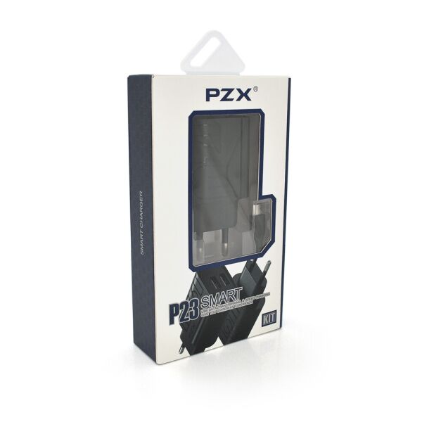 

Набір 2 в 1 СЗУ With MicroUsb Cable 110-240V PZX P23, 2xUSB, 2,4A, Black, Blister-box