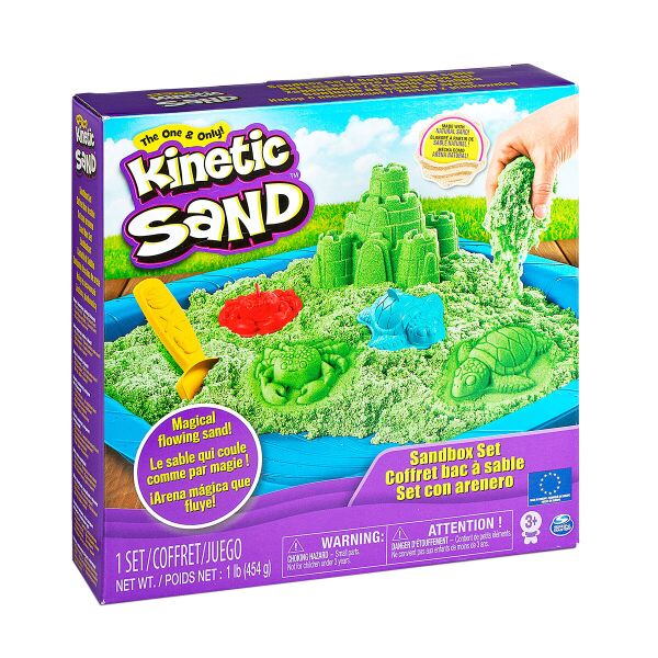 

Набор песка для детского творчества - KINETIC SAND ЗАМОК ИЗ ПЕСКА (зеленый, 454 г, формочки, лоток)