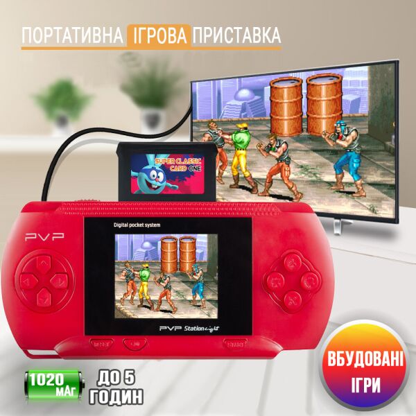 

Портативная игровая ретро приставка с LCD экраном 2.8" Kiddy Mini Game Console встроенные игры 8bit и подключение к ТВ Красный