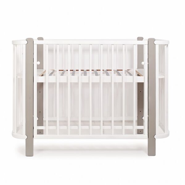 

Кроватка детская Twins Luno L100-LU-02 Белый/Серый деревянная, овальная