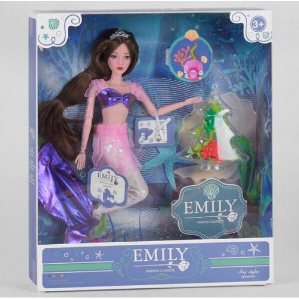

Кукла Эмили Emily QJ 092A, высота 28 см, Русалочка, с короной