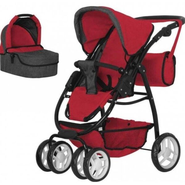 

Коляска для кукол и пупсов с прогулочным блоком и люлькой MELOBO 9662-2 RED 2в1 CARRELLO AVANTI, красная