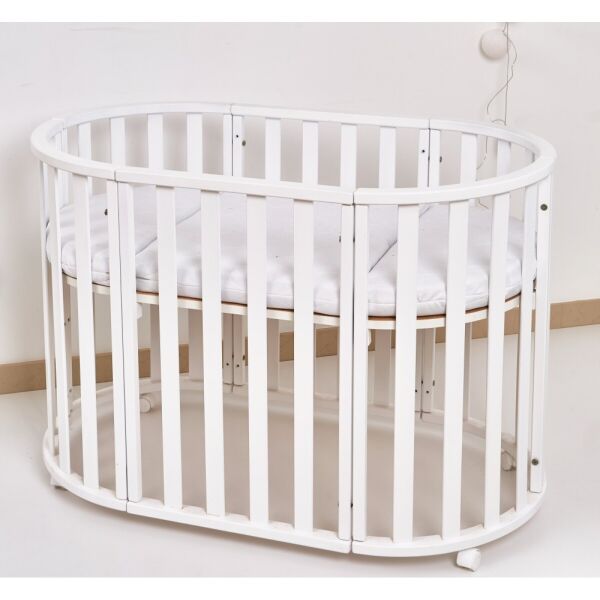 

Кроватка-трансформер детская Twins Cozy 9800-TC-160-01 Белый с колесами и 3 уровнями высоты днища