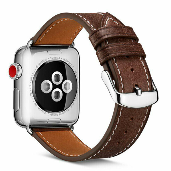 

Кожаный ремешок Deexe Classic для Apple Watch 38 / 40 / SE 40 / 41 mm - Brown