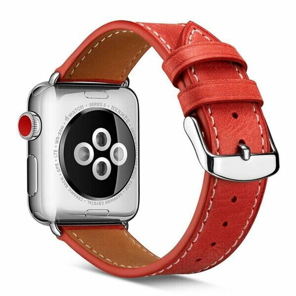 

Кожаный ремешок Deexe Classic для Apple Watch 38 / 40 / SE 40 / 41 mm - Red