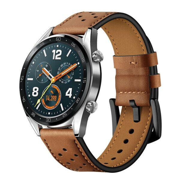 

Кожаный ремешок Deexe Classic для часов с шириной крепления 22 мм - Brown