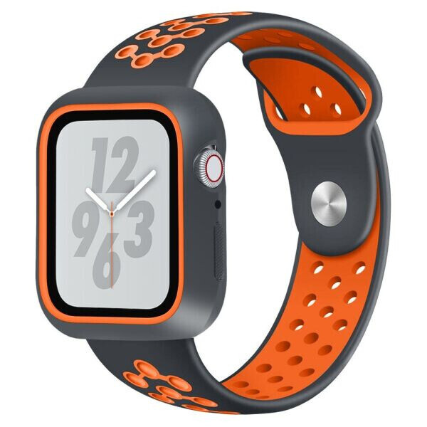 

Ремешок Deexe Dot Color для Apple Watch 38 / 40 / SE 40 / 41 mm - Black / Orange
