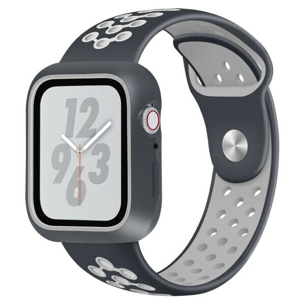 

Ремешок Deexe Dot Color для Apple Watch 42 / 44 / SE 44 / 45 mm - Black / Grey