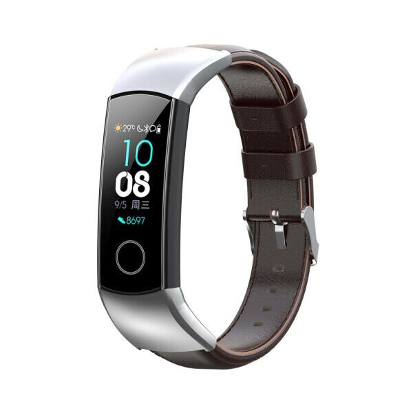

Ремешок Deexe Leather Strap для Huawei Honor Band 5 - Dark Brown
