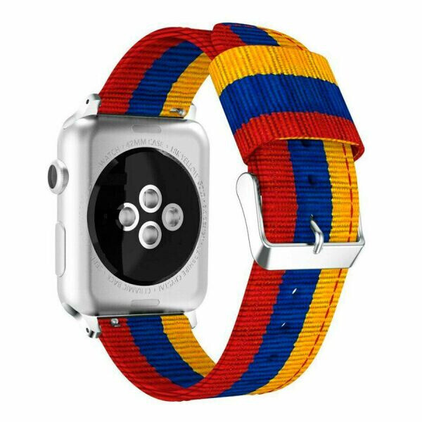 

Ремешок UniCase Nylon для Apple Watch 42 / 44 / SE 44 / 45 mm - Yellow / Blue / Red