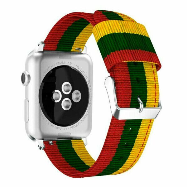 

Ремешок UniCase Nylon для Apple Watch 42 / 44 / SE 44 / 45 mm - Yellow / Green / Red