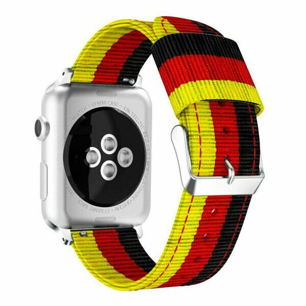 

Ремешок UniCase Nylon для Apple Watch 42 / 44 / SE 44 / 45 mm - Yellow / Red / Black