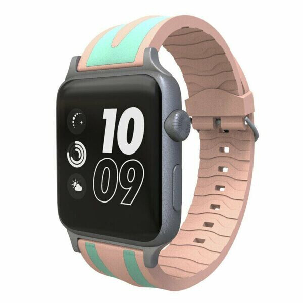 

Ремешок UniCase Soft Strap для Apple Watch 42 / 44 / SE 44 / 45 mm - Cyan / Pink