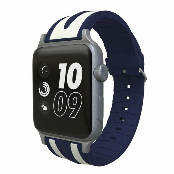 

Ремешок UniCase Soft Strap для Apple Watch 42 / 44 / SE 44 / 45 mm - Dark Blue / White