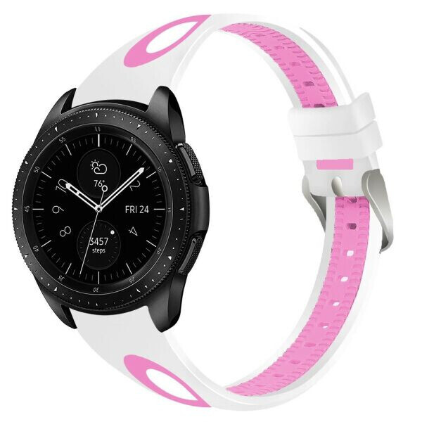 

Ремешок UniCase Sport Style для Samsung Galaxy Watch 46mm / Watch 3 45mm / Gear S3 - White / Pink