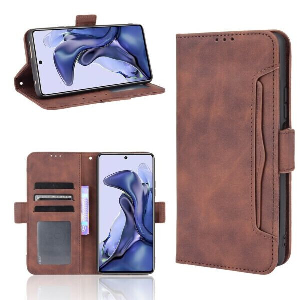 

Чехол Deexe Wallet Stand для Xiaomi 11T / 11T Pro - Brown