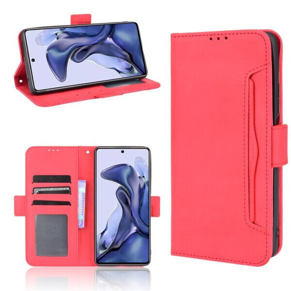 

Чехол Deexe Wallet Stand для Xiaomi 11T / 11T Pro - Red