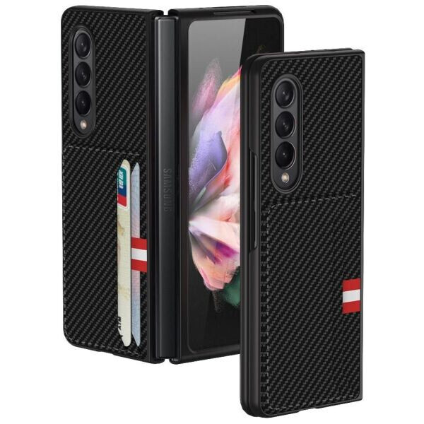 

Чехол GKK Leather CardSlot для Samsung Galaxy Z Fold 3 - Carbon Fiber / Black