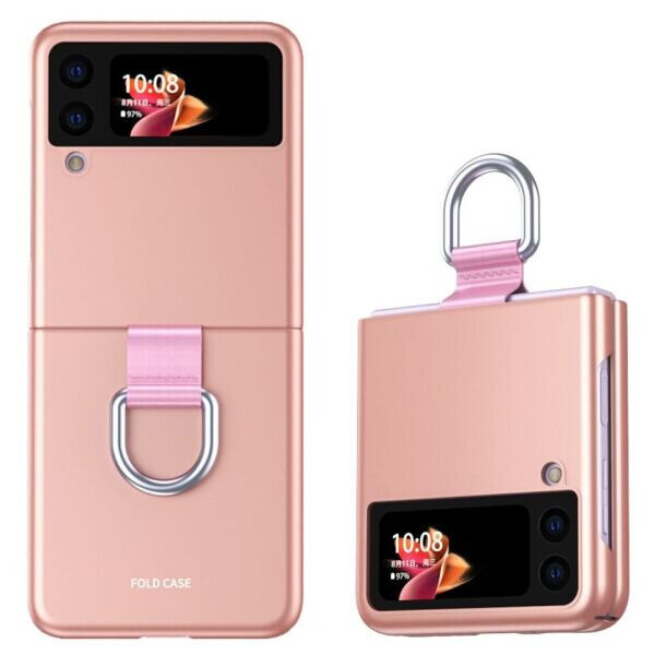 

Защитный чехол Deexe Ring Case для Samsung Galaxy Z Flip 3 - Rose Gold