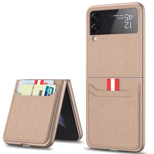 

Защитный чехол GKK Leather CardHolder для Samsung Galaxy Z Flip 3 - Gold