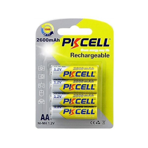 

Акумулятор PKCELL 1.2V AA 2600mAh NiMH Rechargeable Battery, 4 штуки в блістері ціна за блістер, Q12