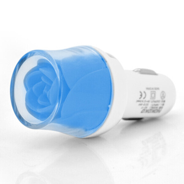 

АЗУ NOKOKO Flower, 12V-USB, 5-5.5V, 2*USB, 10W, 2,1А, Blue, Пакет Q50