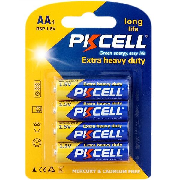 

Батарейка сольова PKCELL 1.5V AA / R6, 4 штуки в блістері ціна за блістер, Q12