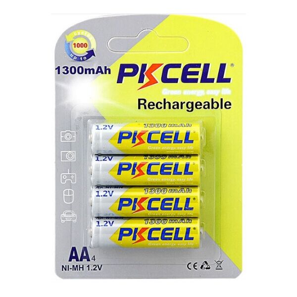 

Акумулятор PKCELL 1.2V AA 1300mAh NiMH Rechargeable Battery, 4 штуки в блістері ціна за блістер, Q12