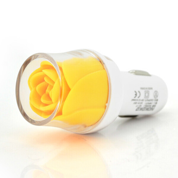 

АЗУ NOKOKO Flower, 12V-USB, 5-5.5V, 2*USB, 10W, 2,1А, Yellow, Пакет Q50