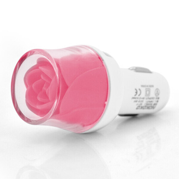 

АЗУ NOKOKO Flower, 12V-USB, 5-5.5V, 2*USB, 10W, 2,1А, Pink, Пакет Q50