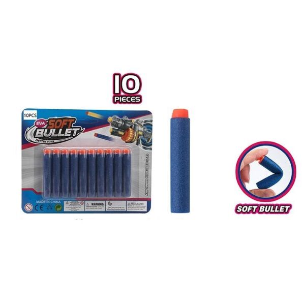 

Мягкие патроны для бластеров Blaze storm и Nerf с резиновым наконечником 10 шт.